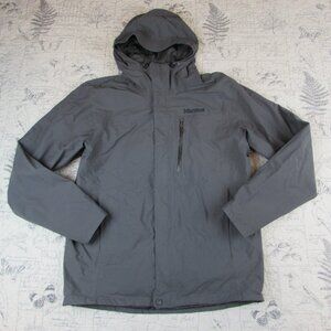 EUC Marmot mens Nylon Gray Wind Rain Outdoor Jacket Full Zip Hooded Shell  M